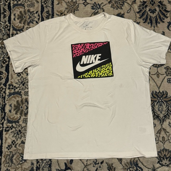 Nike Other - Nike Tee Retro Box Pink & Yellow Size XL White Nostalgia Graphic T-Shirt